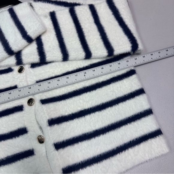A New Day Women’s Blue/White Striped Cardigan Sweater Size L - Picture 6 of 7